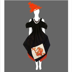 Susan Flower Black Linen & Silk Dress Size 14 Sustainable Fashion Indie Boho